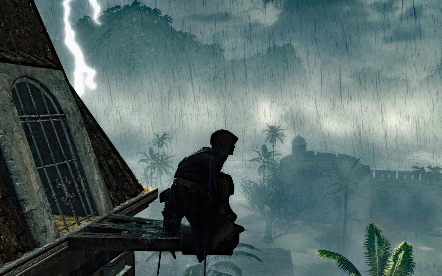 Escena de Assassin's Creed: Black Flag mostrando una batalla naval